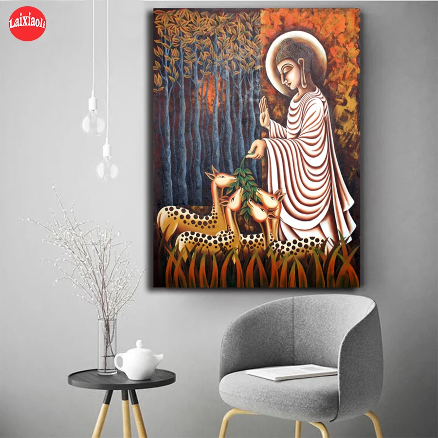 

Алмазная картина «сделай сам» в буддизме олень символизирует гармонию, вышивка крестиком, Алмазная мозаика, алмазная вышивка