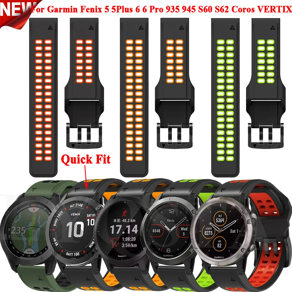 

Силиконовый сменный ремешок для смарт-часов 22 мм для Garmin Fenix 6 6 Pro 5 5 Plus 935 945 S60 S62 Easyfit браслет Correa