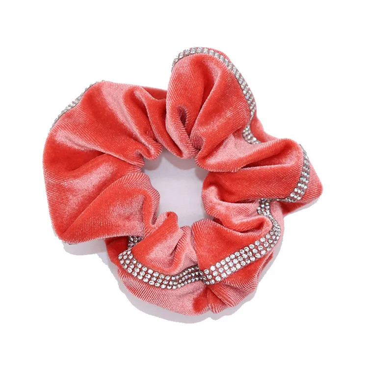 Новое поступление, модные женские милые бархатные резинки для волос, двойные стразы, резинки для волос для девушек, аксессуары для волос, держатель для конского хвоста