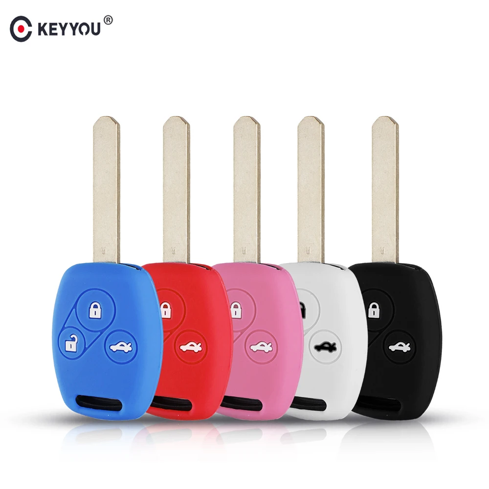 KEYYOU силиконовый чехол для автомобильных ключей на ключ Honda Accord crv CR V CRV Civic Pilot Fit Freed