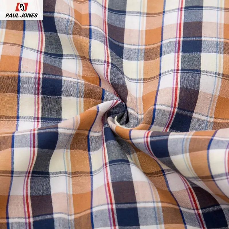 Мужская Повседневная рубашка в клетку с длинным рукавом PAUL JONES деловая широким