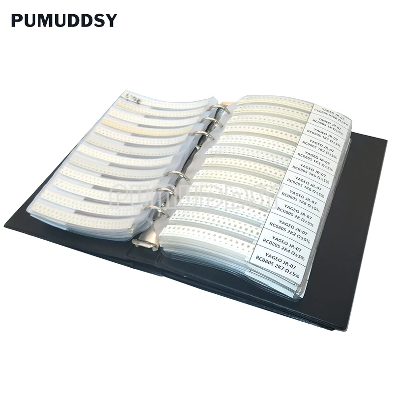 4250 шт. 8500 8850 0201 0402 0603 0805 1206 образец резистора книга PUMUDDSY 5% SMD смешанный набор 10K 100K 1K