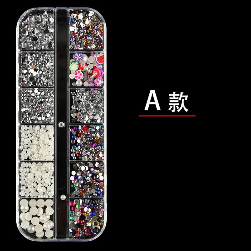 12 различных стилей DIY украшения для дизайна ногтей разные формы прозрачные