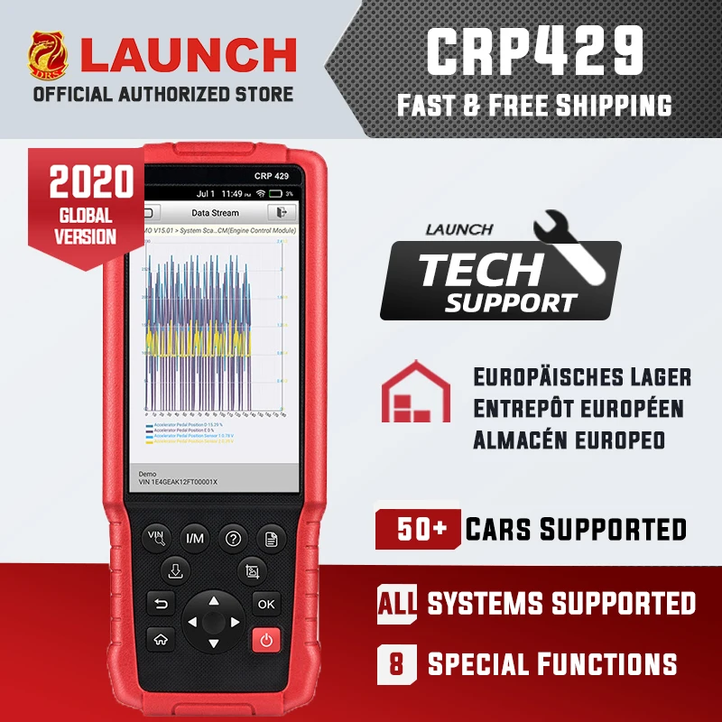 Launch CRP429 OBD2 диагностический инструмент для сканирования Android 7 0 все системы