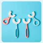 Силиконовая зубная щетка для детей 2-12 лет, U-образная мягкая резиновая щетка, милая зубная щетка, простой уход за зубами, удобная зубная щетка