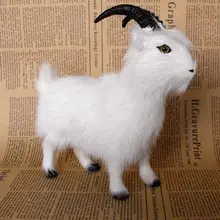 Имитация белой козы 16x6x17 см игрушечная овечья модель из меха и
