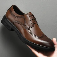 autumn mens shoes casual genuine leather formal office derby shoe male spring size 38 46 comfortable party brogue shoes for men