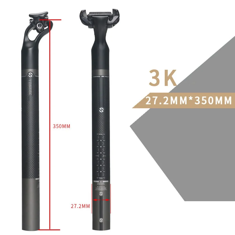 

TOSEEK High Strength Carbon Fiber Seatpost Adjustable Angle Bicycle Carbon Seat Tube MTB Mountain Road Bike Seatpost 2021 New