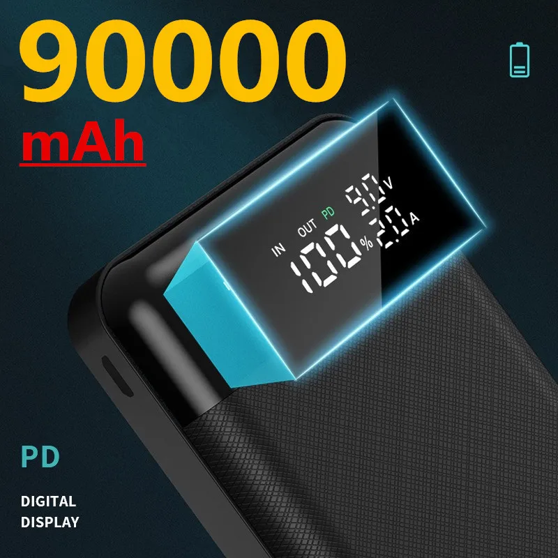 Внешний аккумулятор со светодиодной подсветкой 90000 мАч USB C|Внешние аккумуляторы|