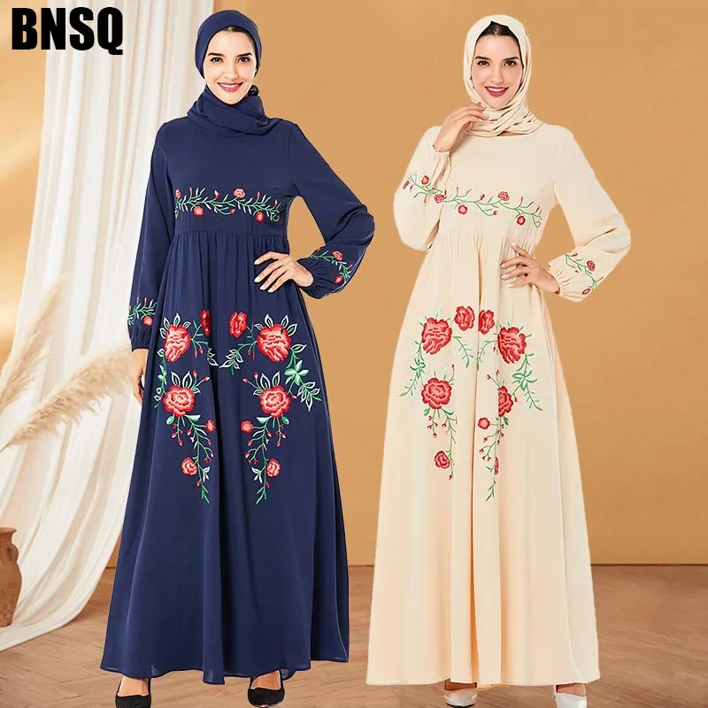 BNSQ мусульманское женское платье хиджаб с длинным рукавом макси abaya jalabiya брикет