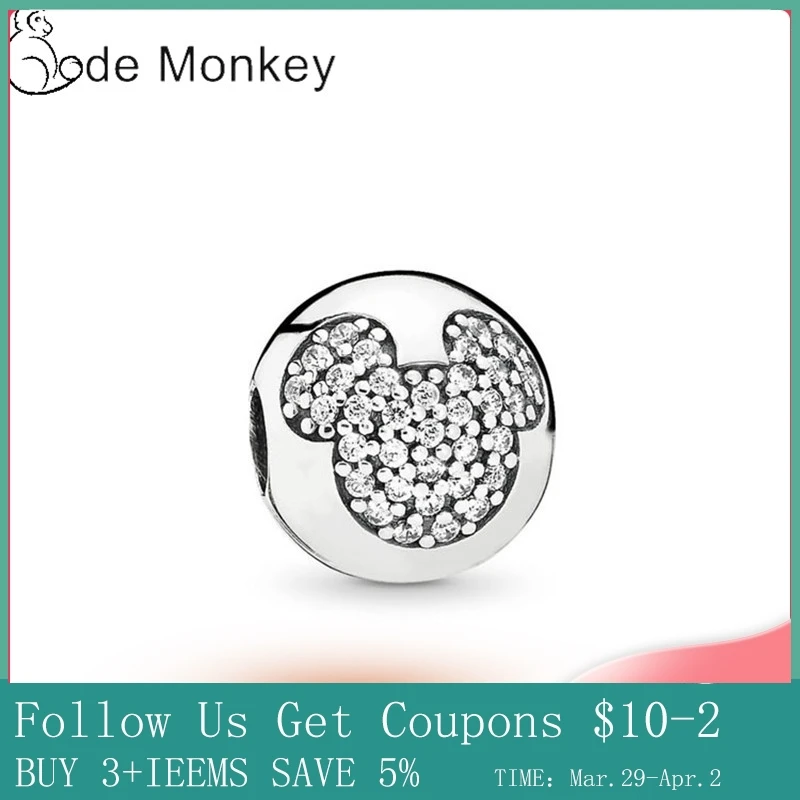 CodeMonkey 2020 New MIKY Ear Beads Fit Original Charms Bracelet 100% Real Sterling Silver Pendant For Women DIY Jewelry CMS1524 | Украшения