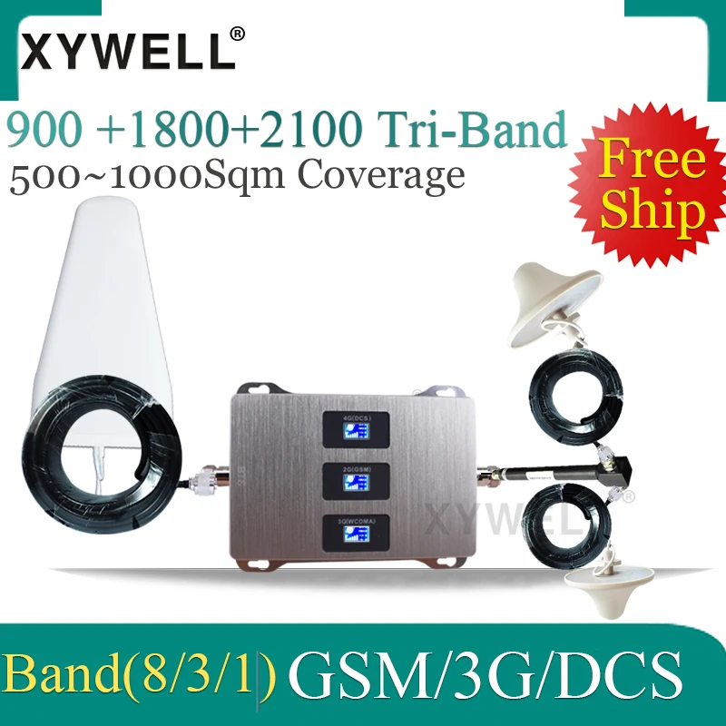 Трехдиапазонный мобильный усилитель сигнала с большим покрытием GSM 900 UMTS 2100 4G 1800