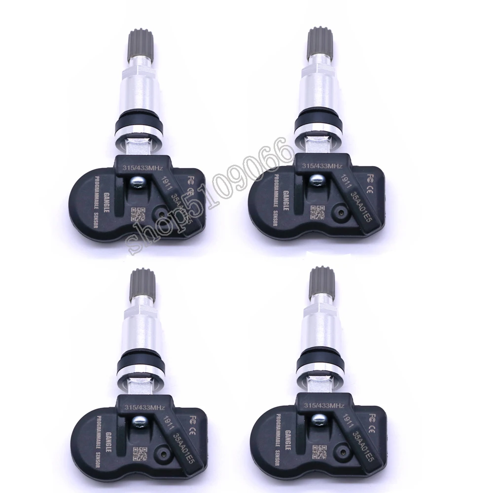 

4pcs Tire Pressure Sensor 315mhz 433mhz TPMS Tire Pressure Monitoring System Programming Sensor Clone Programmable Sensor