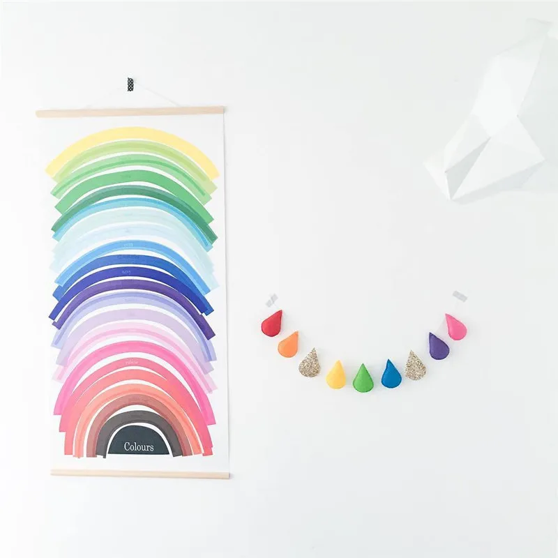 Ins Felt Raindrops Garland Water Drops Banners Wall Hanging Ornament Kids Room Decoration Children's Clothing Store Photo Props | Дом и