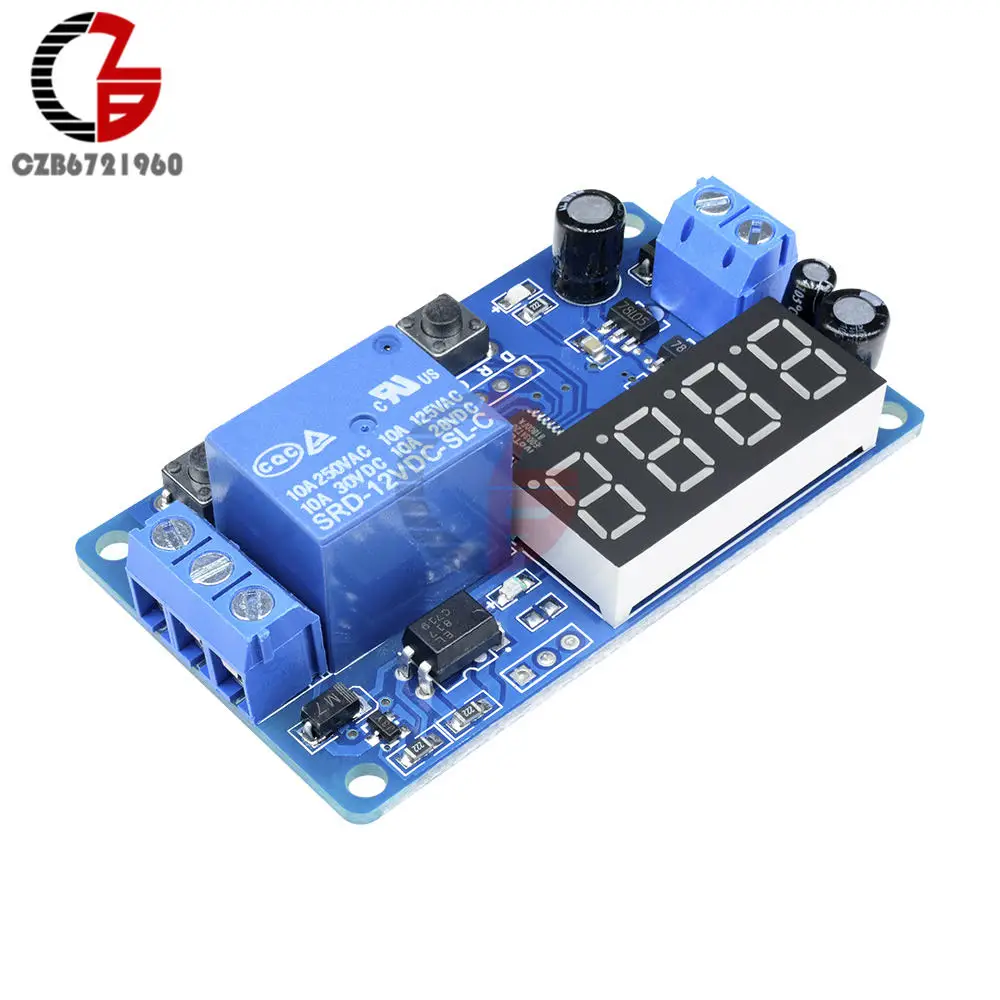 24V Blue DC 12 В 24 в цифровой реле задержки времени модуль реле времени реле задержки Реле времени таймер терморегулятор для домашнего питания - Габаритные размеры: 24V Blue