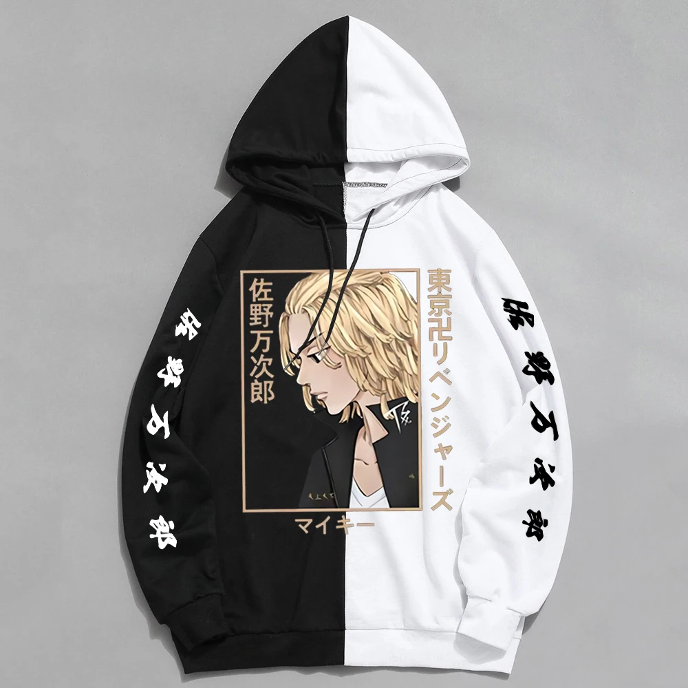 

Anime Tokyo Avengers Hoodie Sweatshirts Tokyo Avengers Hipster 90s Hoody Patchwork Manjiro Sano Anime Hoody Male Women Moletom