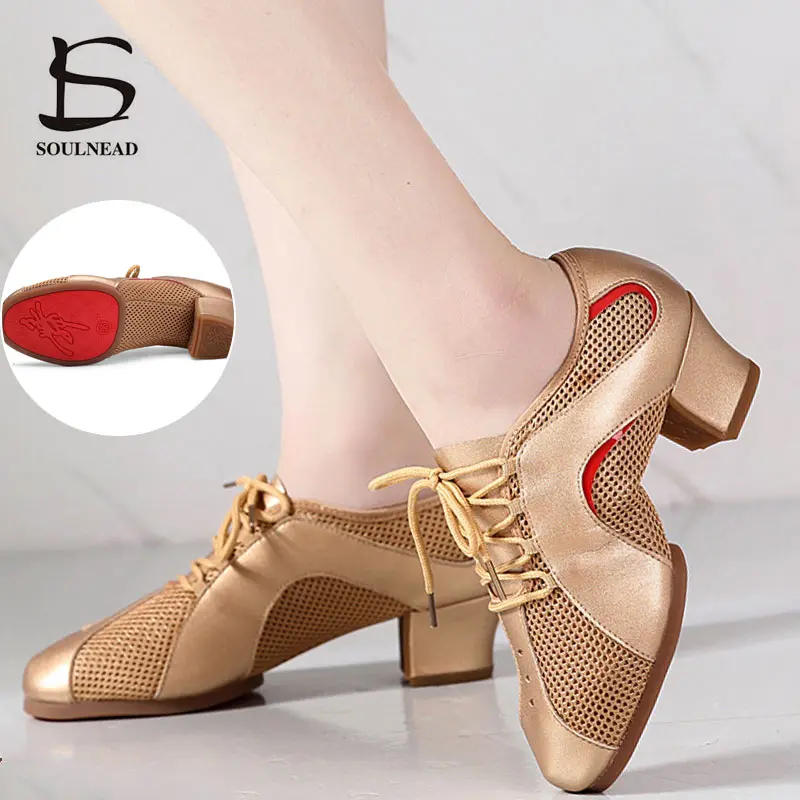 Womens Ballroom Dance Shoes Salsa Latin Dance Shoes For Woman Soft Sole Samba Dancing Shoe Lady Training Fitness Dance Sneakers
