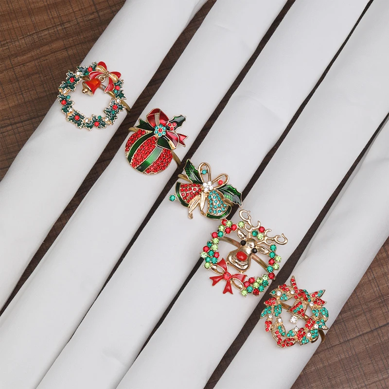 Рождественская серия застежка для салфеток изысканная кольцо Металлическое