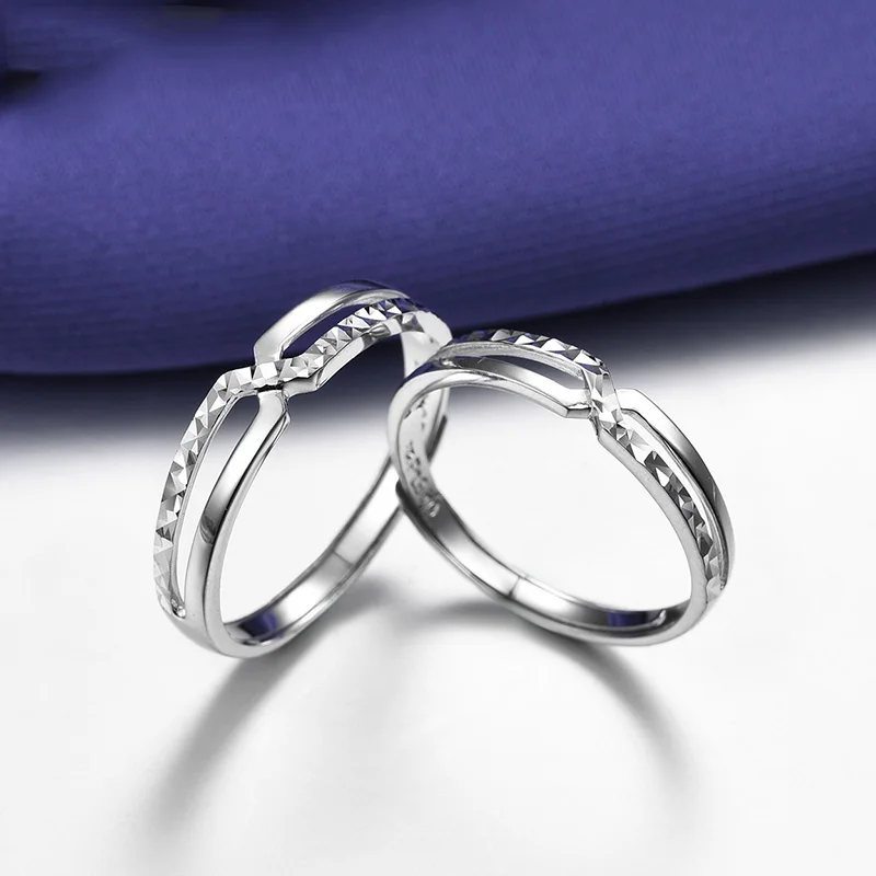 Новые элегантные вырезанные настоящей платиной PT950 обручальные кольца обручальных пар для женщин и мужчин Влюбленных Пар Бутиковые ювелирные изделия.
