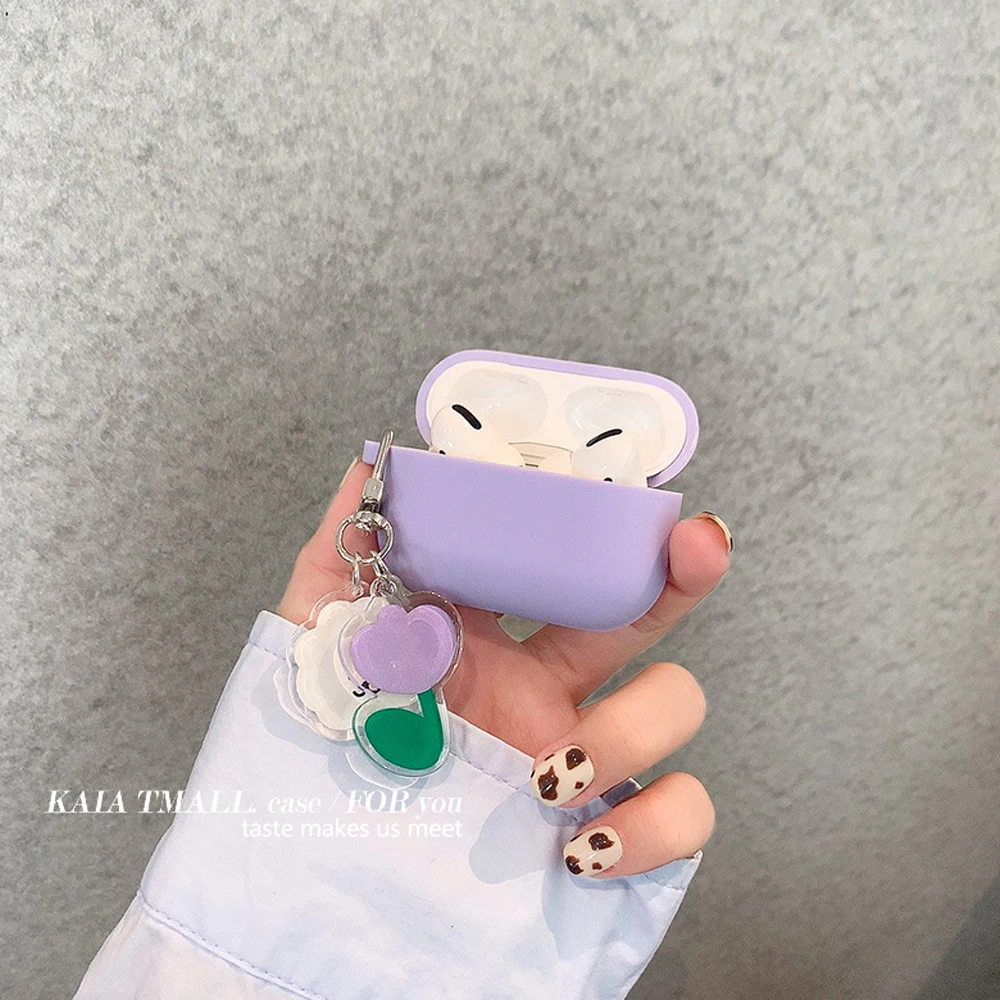 Чехол-накладка для Airpods 1 2 AirPods Pro Футляр жемчуга силиконовый с милыми цветами в