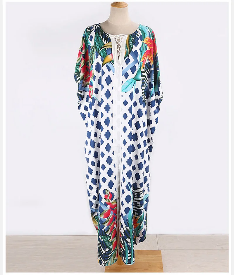 Женское богемное пляжное платье Fitshinling длинное большого размера на шнуровке с