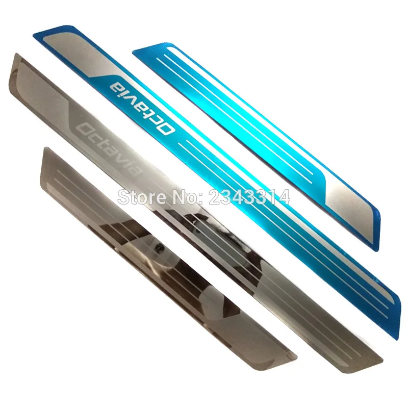 Ультратонкая Защитная Накладка на порог из нержавеющей стали для Skoda Octavia A5 A7 2014