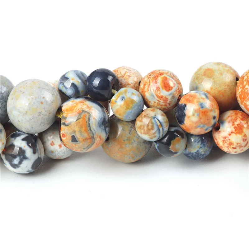 Натуральные оранжевые Бусы из камня Агата круглые свободные разделительные