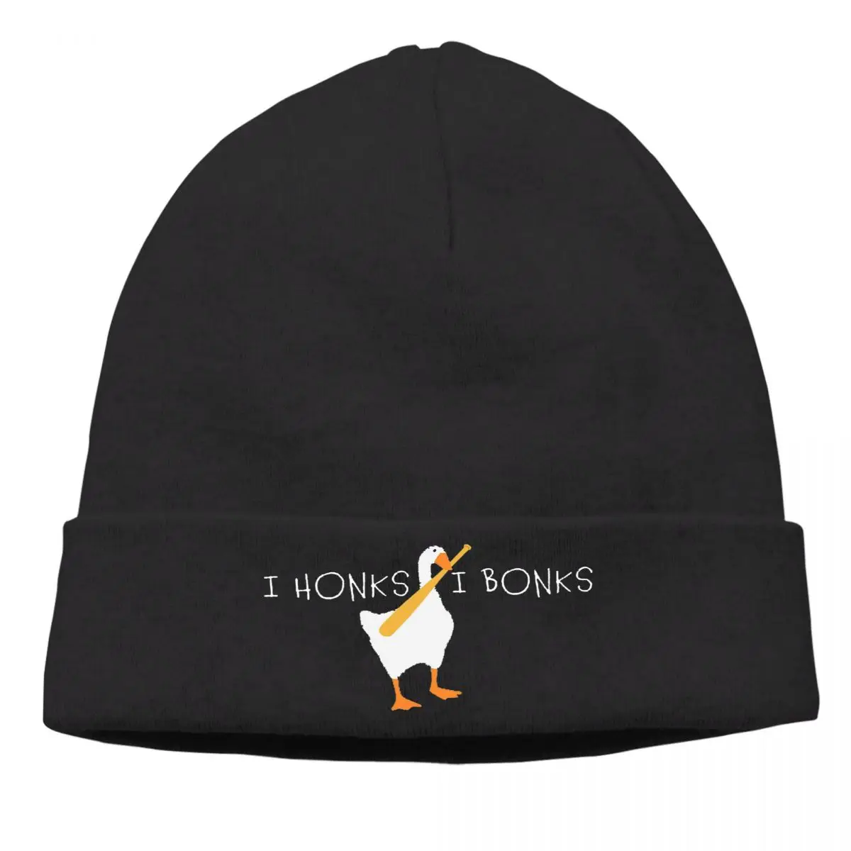 

Bonnet Untitled Goose Simulation Game Cycling Knitting Hat I Honks I Bonks Winter Warm Design Skullies Beanies Caps