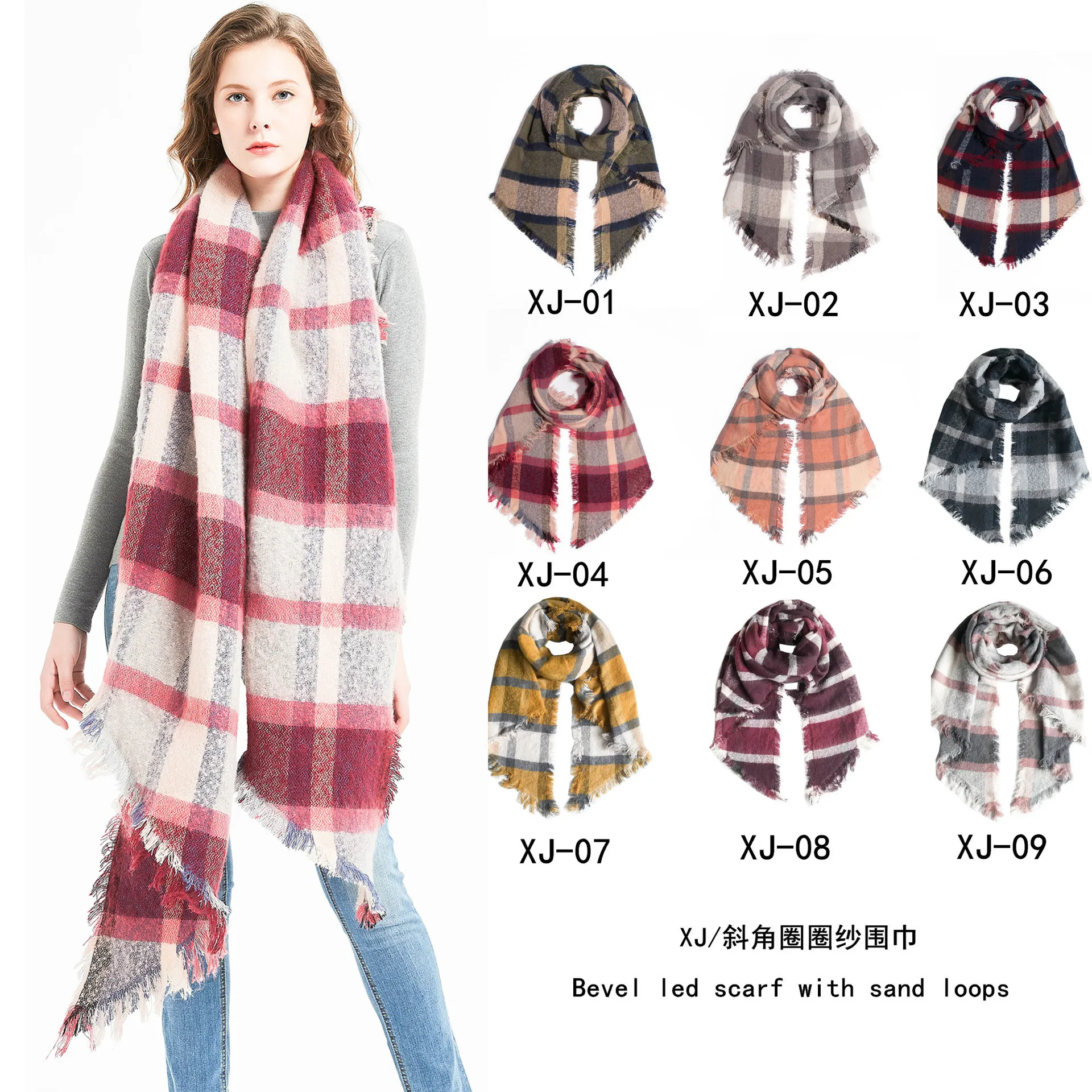 

2021 женские теплые классические клетчатые шарфы, модные повседневные шарфы из искусственного кашемира в клетку для пар, зимние весенние дел...