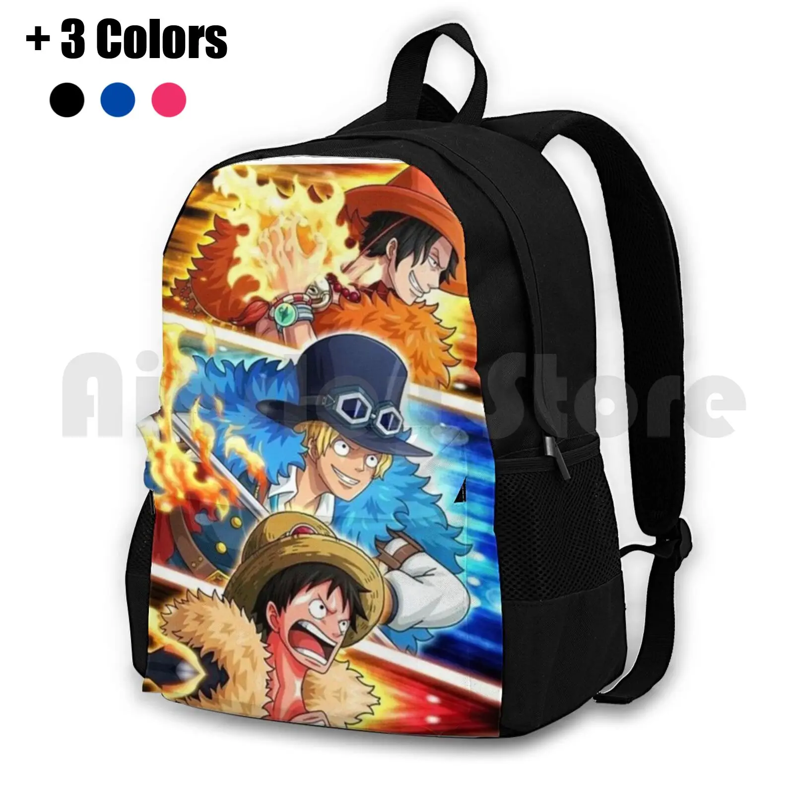 

One Piece Ace Luffy Sabo Outdoor Hiking Backpack Waterproof Camping Travel Manga Anime One Piece Best Wano