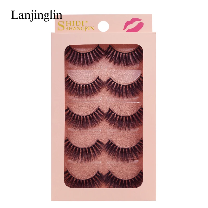 G904P LANJINGLIN, 4/5 пар, норковые ресницы, натуральные, длинные, 3d, норковые накладные ресницы для наращивания, пушистые, без грубости, макияж, накладные ресницы - Цвет: G904P