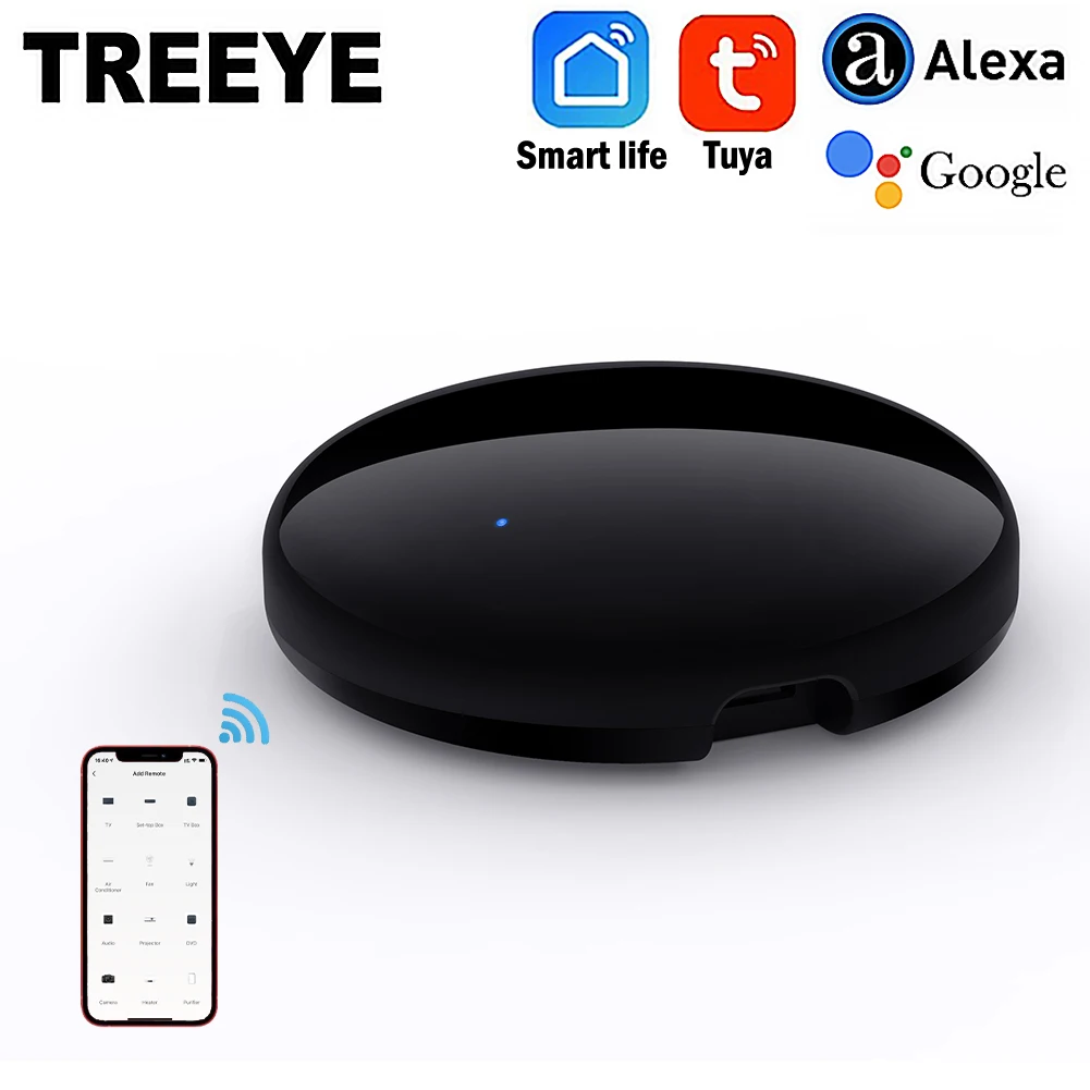 

TREEYE IR Controller Blaster Infrared Wireless Remote Control via Smart Life Tuya APP Work with Alexa Google Home