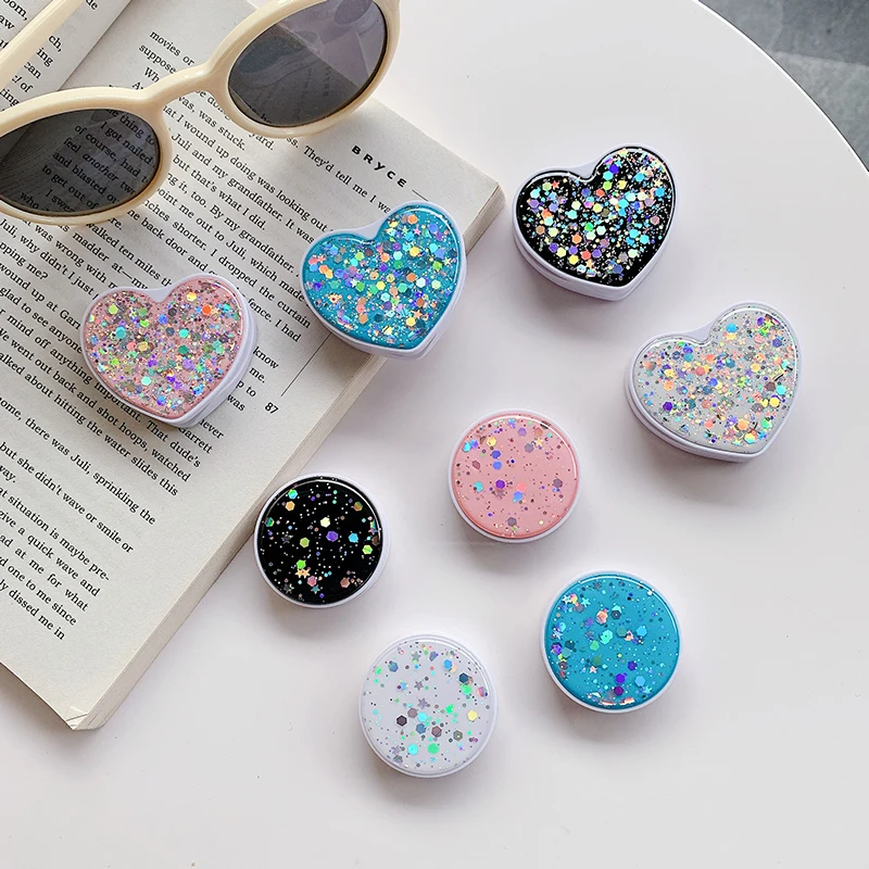 Складной Блестящий держатель для телефона универсальная подставка с круглым