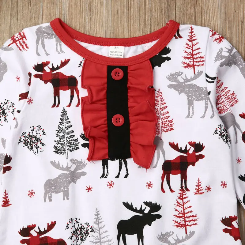 Комбинезон для новорожденных девочек Рождественская Одежда комбинезон с