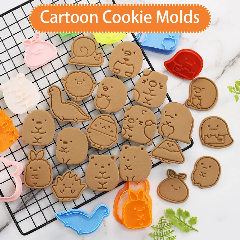 

Kawaii Cartoon Corner Creative Biscuit Mold for Kids Party Baking Cake DIY Cookie Moulds 3D Cute Baking Molds Kitchen Tool Set