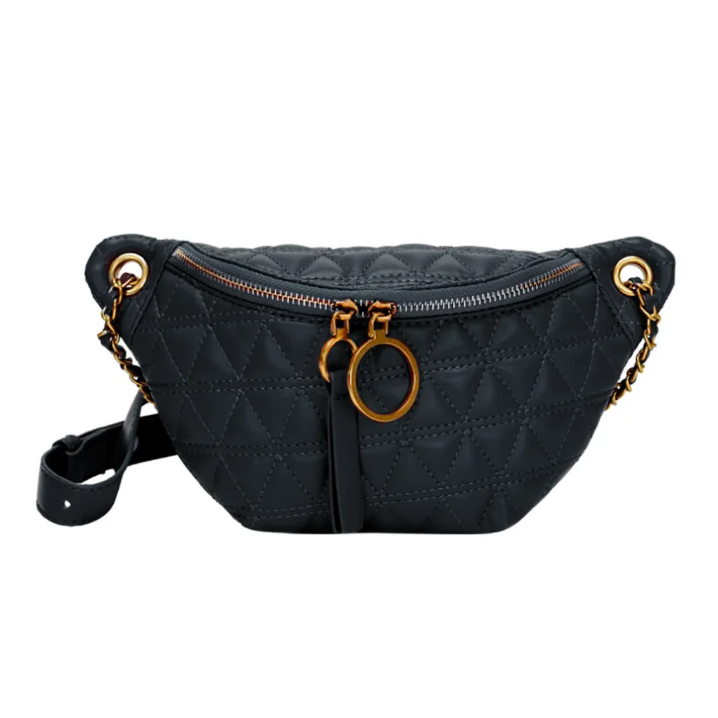 

Chain Fanny Pack Banana Waist Bag Brand Designer Belt Bag Women Waist Pack Lattic Leather Belly Chest Bag Sac Banana Femme #AF