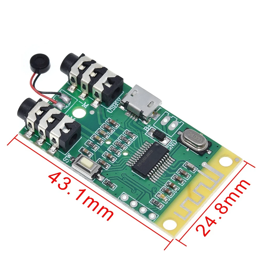Bluetooth 4,2 аудио передатчик приемник 3,7 В~ 5 в 10 м расстояние MP3 декодирование беспроводной модуль колонки diy 3,5 мм аудио