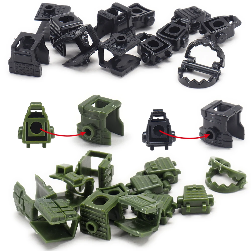 Снаряжение фигурки рюкзак комплект брони военные строительные блоки ww2