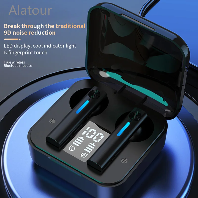 

Wireless Earphone Bluetooth 5.0 Headsets LED Display with mic Hifi Stereo Sport Earbuds earphones bass for smart phone