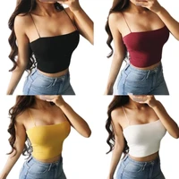 sexy tank top black halter crop top2021women summer camis backless camisole party casual tube top female sleeveless cropped vest