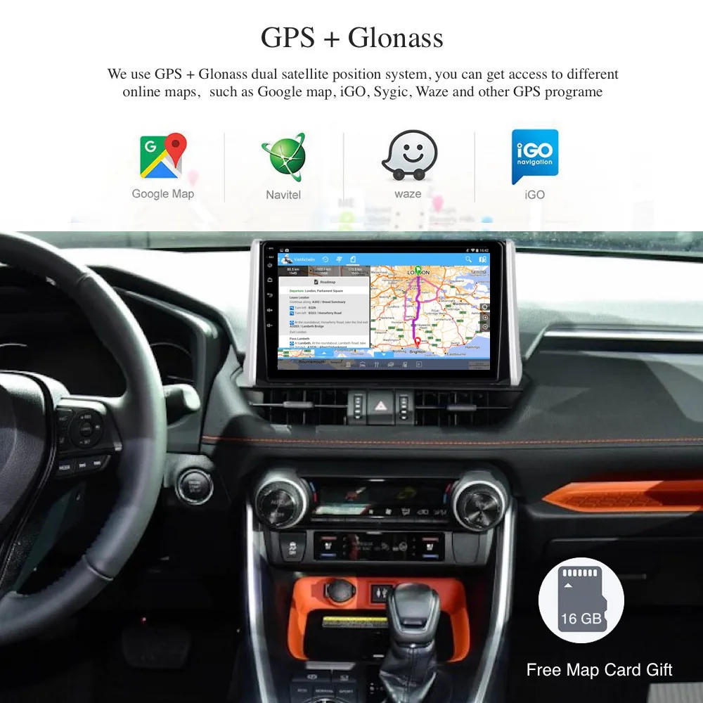 Android 9,0 автомобильный радиоприемник 1 Din gps Navi для Toyota RAV4 PX6 DSP ips HDMI 4 Гб+ 64 Гб 8-ядерный RDS Wi-Fi Bluetooth AUX USB карта