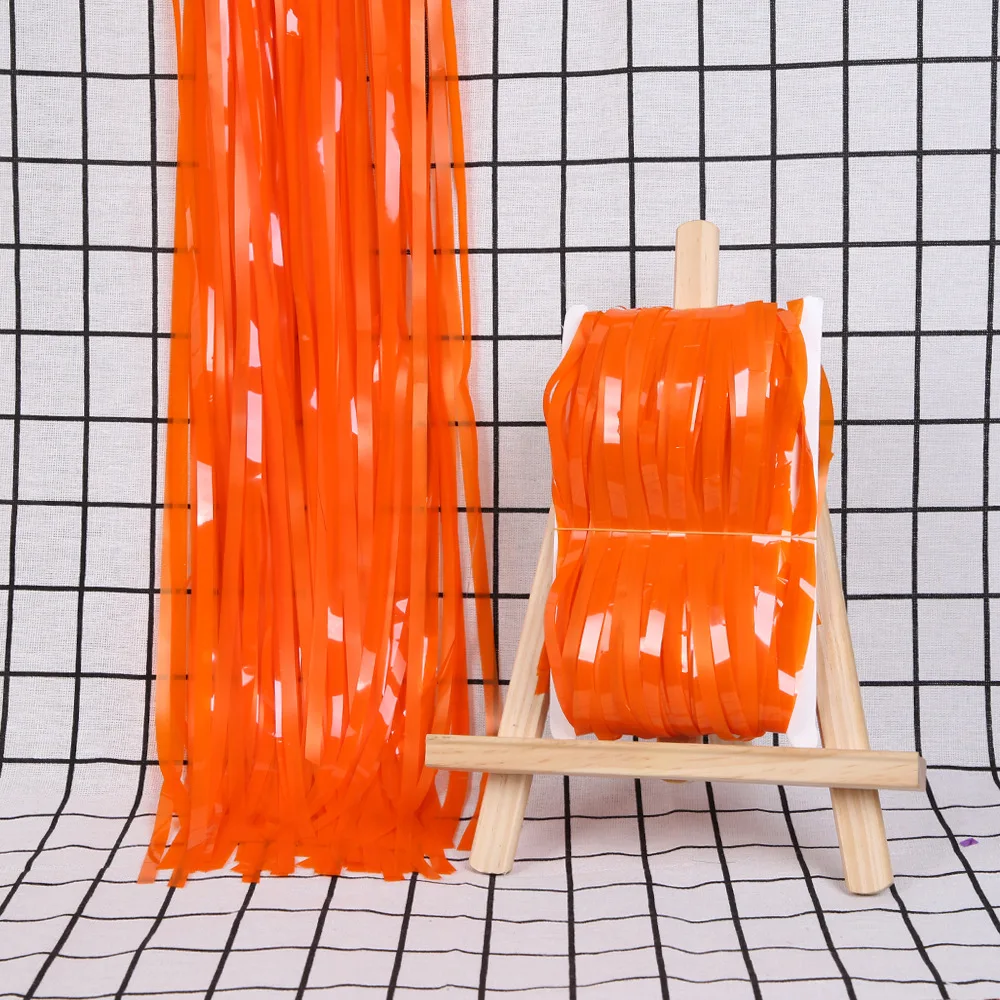 

Занавеска из макаронной мишуры 2x3 м розового цвета