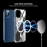 ilepo magnetic clear case for iphone 12 pro max mini drop protection support wireless charging mobile phone cover
