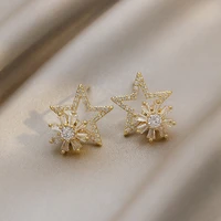 silver 925 five pointed star stud earrings for woman 2021 new korean fine jewelry accessories party girls unusual earrings