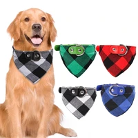 2020 new type neckwear pet plaid dog saliva towel collar prevent saliva from wetting hair cat neck triangle handsome scarf
