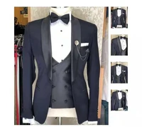 men custom suits shawl lapel 3 pieces formal tuxedos wedding groomman suits men 2019blazervestpants