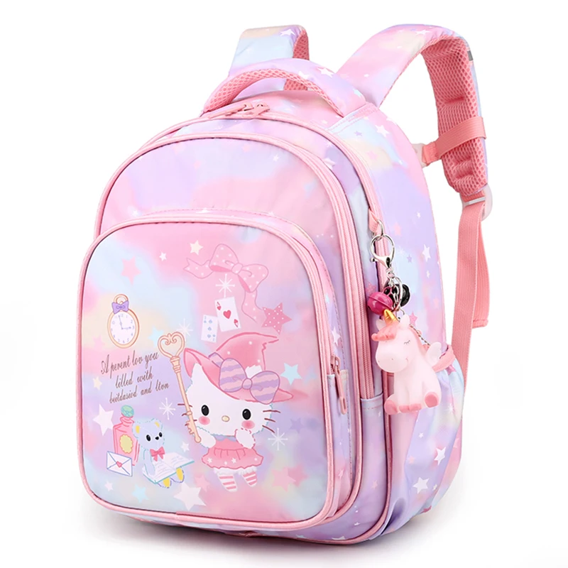 Детский Школьный Рюкзак Kawaii с принтом кота, сумки для начальной школы с милым рисунком кота для девочек, водонепроницаемая сумка для детей в...