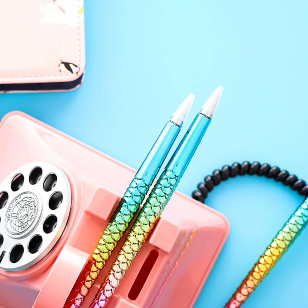 

6pcs Cartoon Mermaid Design Ballpoint Pens Student Supplies Ball Sign Pen