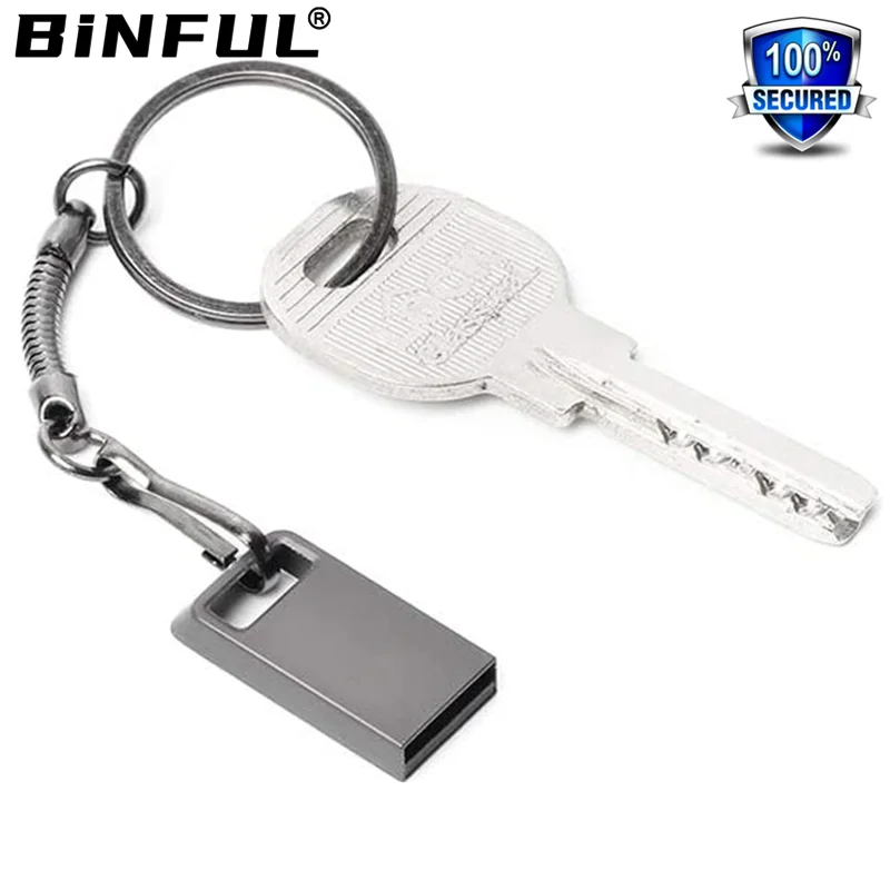 BINFUL Tiny USB флэш накопитель 4G 8G 16G 32GB 64GB 128G Pen Drive Rive Флешка Водонепроницаемый серый U