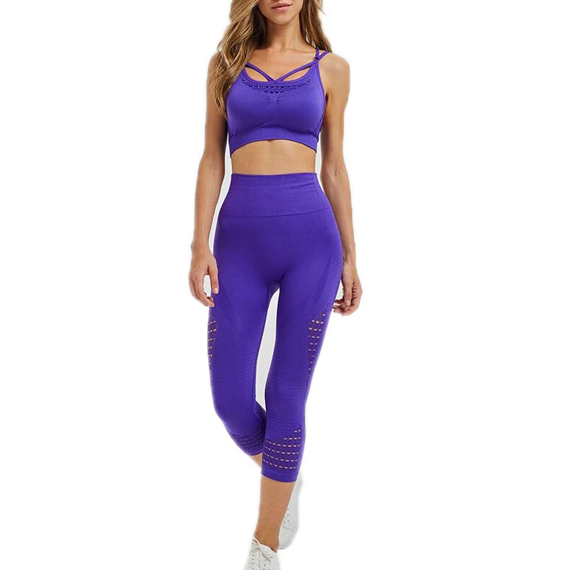 Бесшовный комплект для тренировок Женский костюм фитнеса спортивный